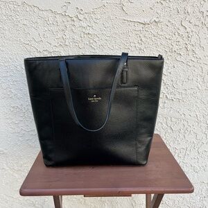 kate spade black leather tote.